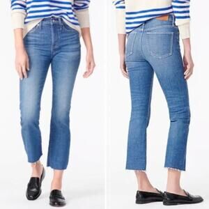 J.Crew Women's High Rise Demi-Boot Crop Jean Medium Wash Size 33